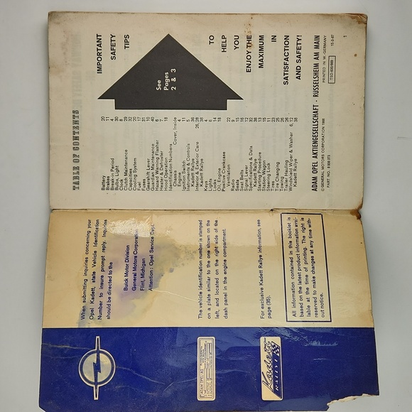 1967 Opel Kadett Owner's Manual VUC - Picture 4 of 13